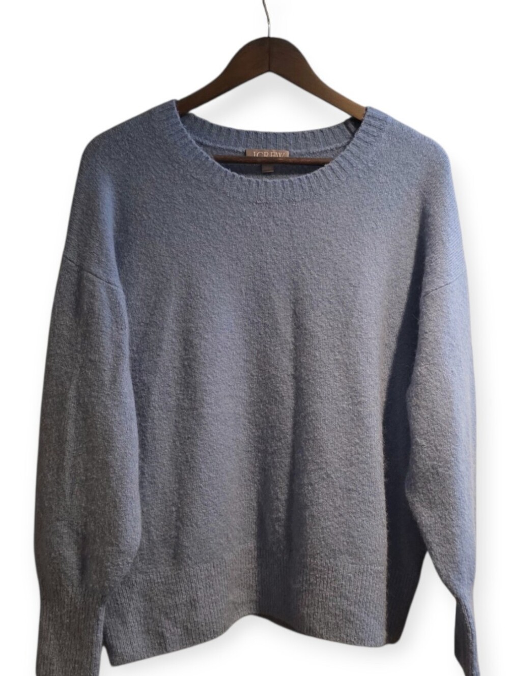 J.Crew Oversized Merino Wool Alpaca Sweater Blue Crewneck Size M - Picture 2 of 6